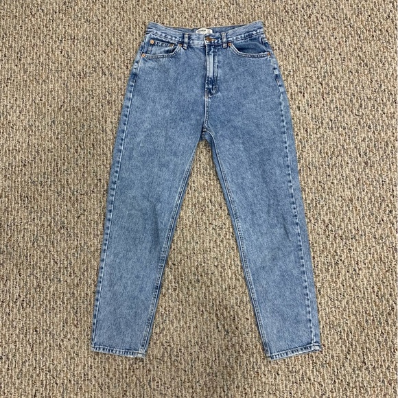 Pull & Bear High Waisted Blue Jeans - Size 6 - Picture 1 of 5